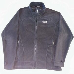 The North Face TKA 100 Fleece Jacket Mens XL Black Full Zip Mock Neck Soft Shell